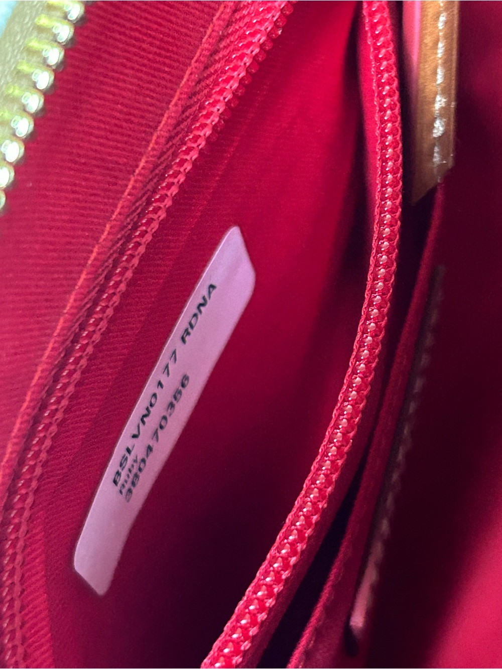 Dooney & Bourke Red and White Striped Crossbody Satchel with Brown Trim - Picture 12 of 16